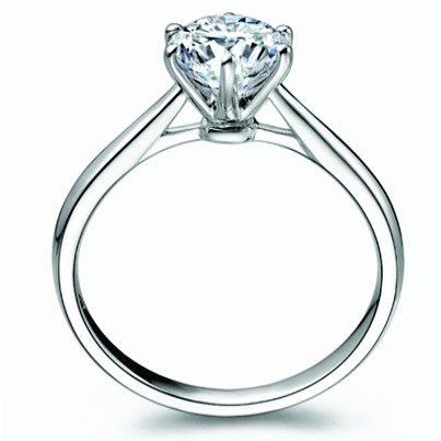 Prong set diamond engagement ring