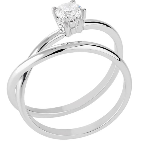 Double loop diamond ring