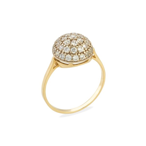 Half sphere diamond ring