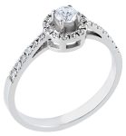 Prong setting diamond halo ring