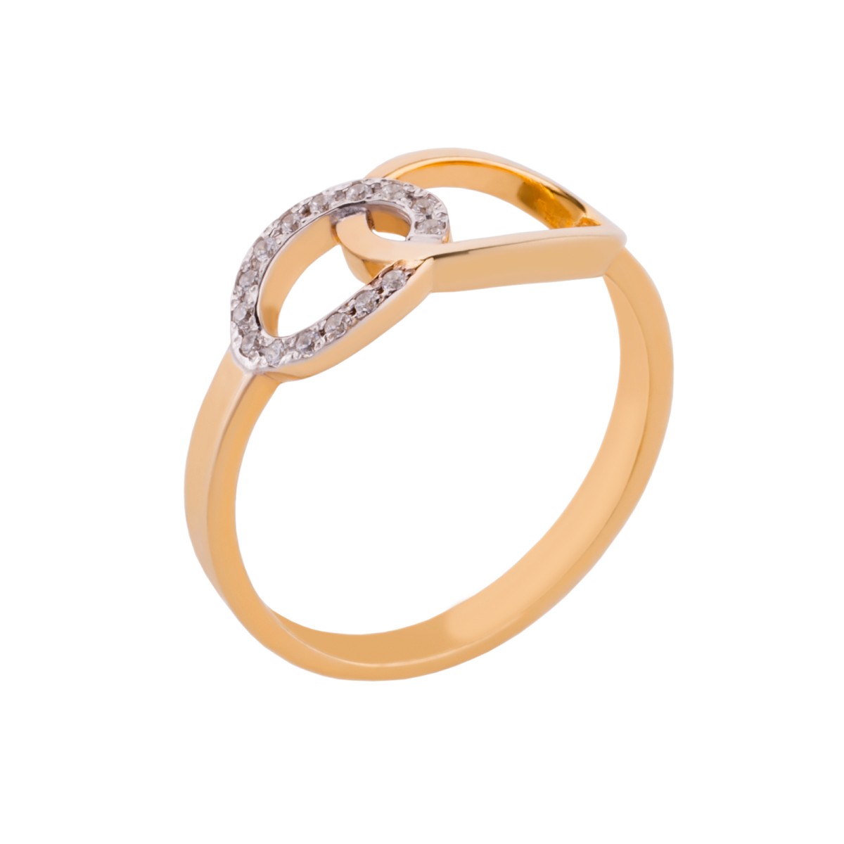 Crossing circles diamond ring