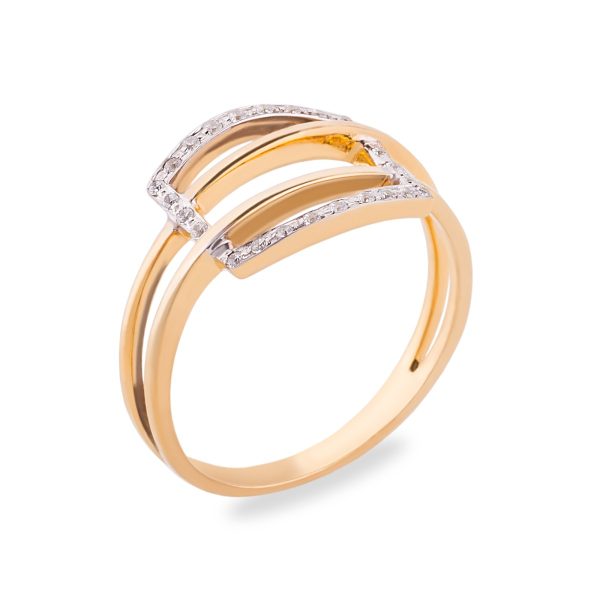 Crossing square diamond ring