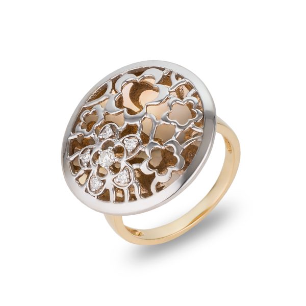 Flower ornament diamond ring