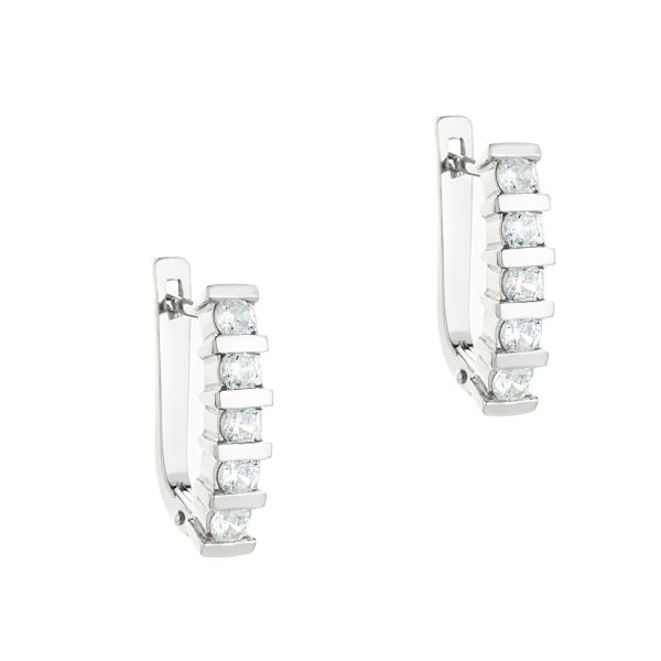 Diamond line hoop earrings
