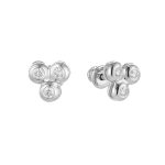 Triple diamond stud earrings
