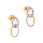 Crossing circles diamond earrings
