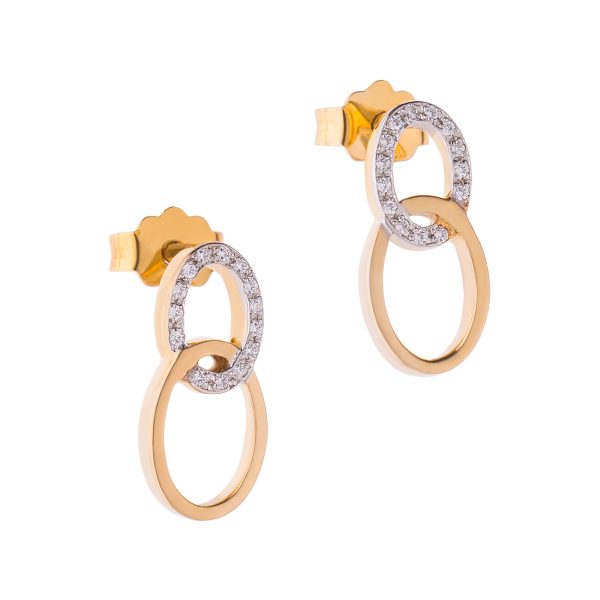Crossing circles diamond earrings