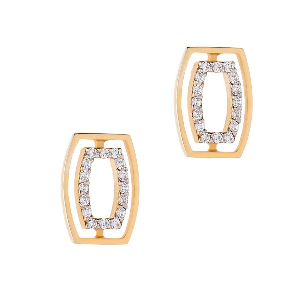 Diamond square shape earrings