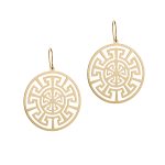 Double ornament cut earrings
