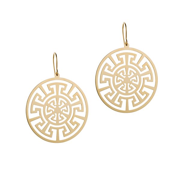 Double ornament cut earrings