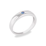 Half pavé gemstone ring