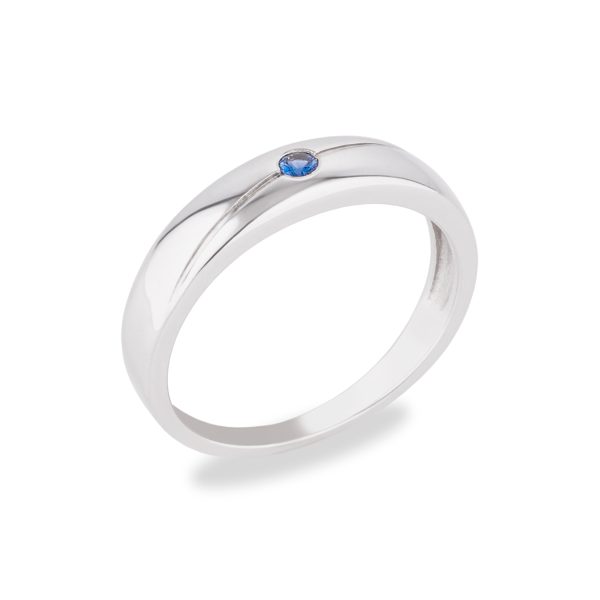 Half pavé gemstone ring