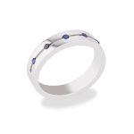 Half pavé gemstone ring