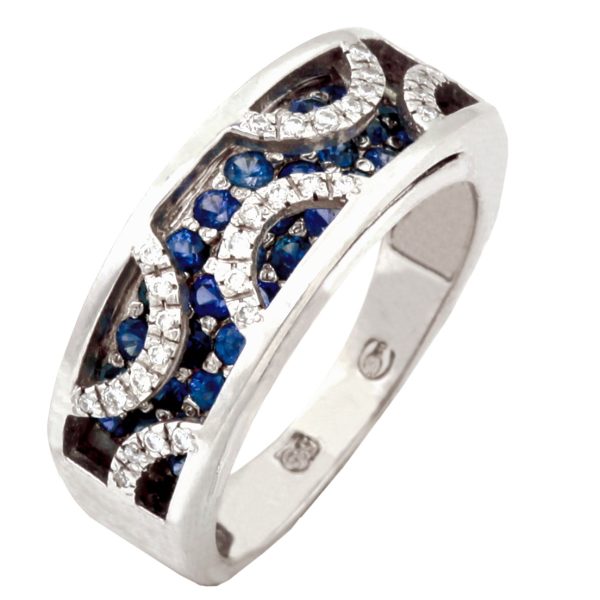 Double-layer ring with little gemstones