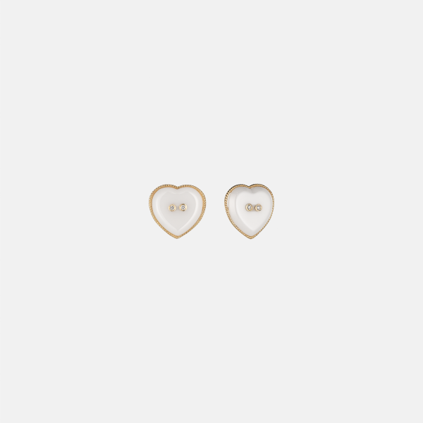 Ceramic Heart Capsule Filigree Earrings