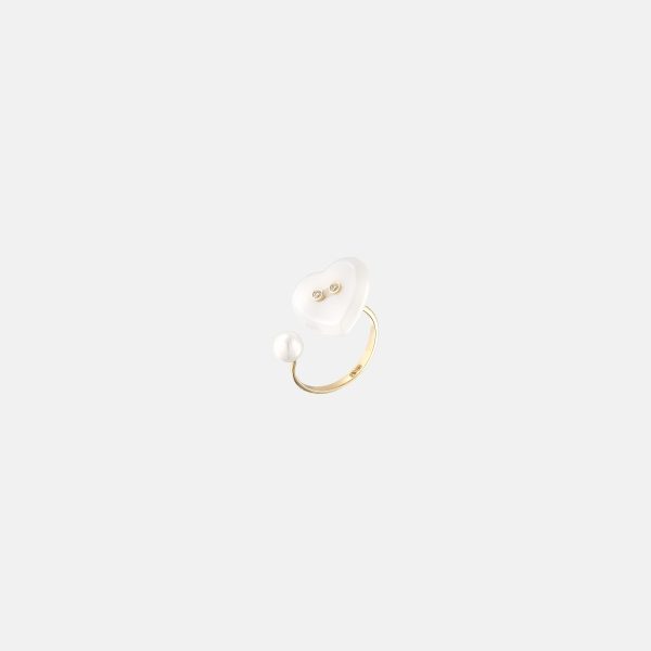 Ceramic Heart Capsule Ring